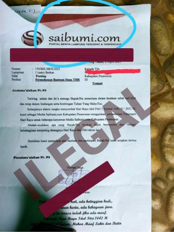 Media Saibumi.com Melarang Para Jurnalisnya untuk Meminta Dana THR .